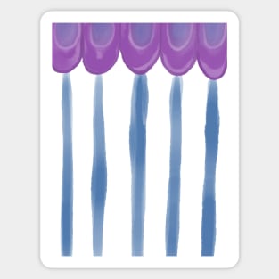 Circus Tent Stripe, Classic Blue and Purple Palette Sticker